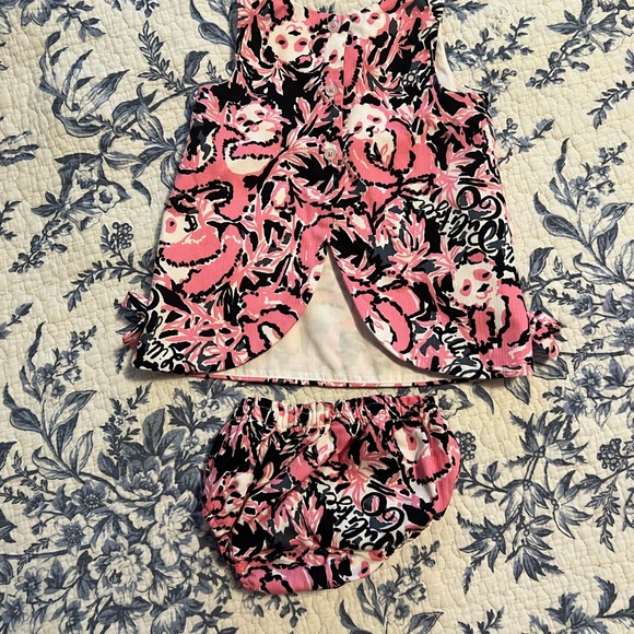 Lilly Pulitzer Pandemonium Panda Print Bloomer Dress Set 6-12 months - Picture 4 of 4